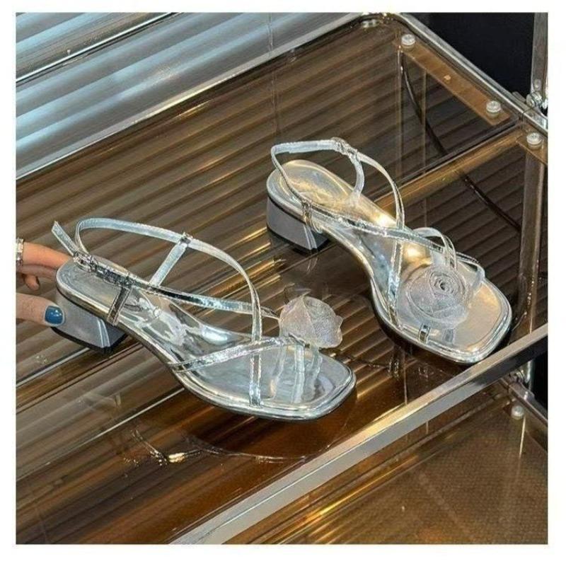 Sandals Women Summer Fashion  Sandals 2025 Roman Thick Middle Heel Sandales Comfort Shoes for  Flip Flops
