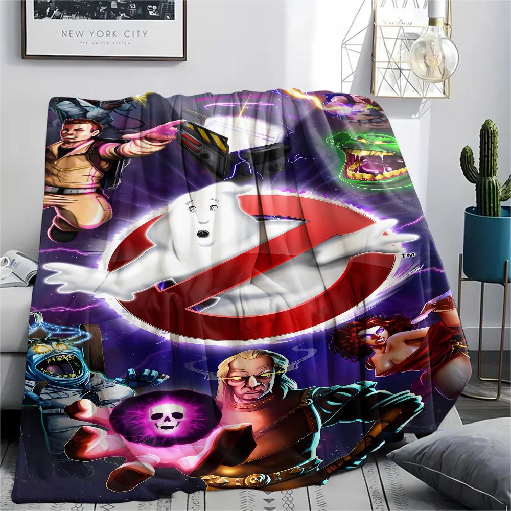 1 STuks Ghostbusters Print Flanellen Deken, Hoge Kwaliteit, Alle Seizoenen, Woondecoratie, Warmte en Comfort, Perfect voor Kerstcadeaus