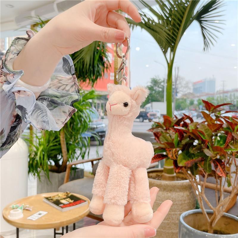 1 Pieza Peluche Alpaca Oveja Animal Llavero Suave Lindo Colgante Hecho a Mano Llavero Adorno Regalo Decoración Diy