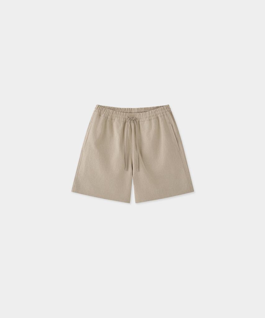 Jeilium Nicole Linen Drawstring Shorts Oatmeal