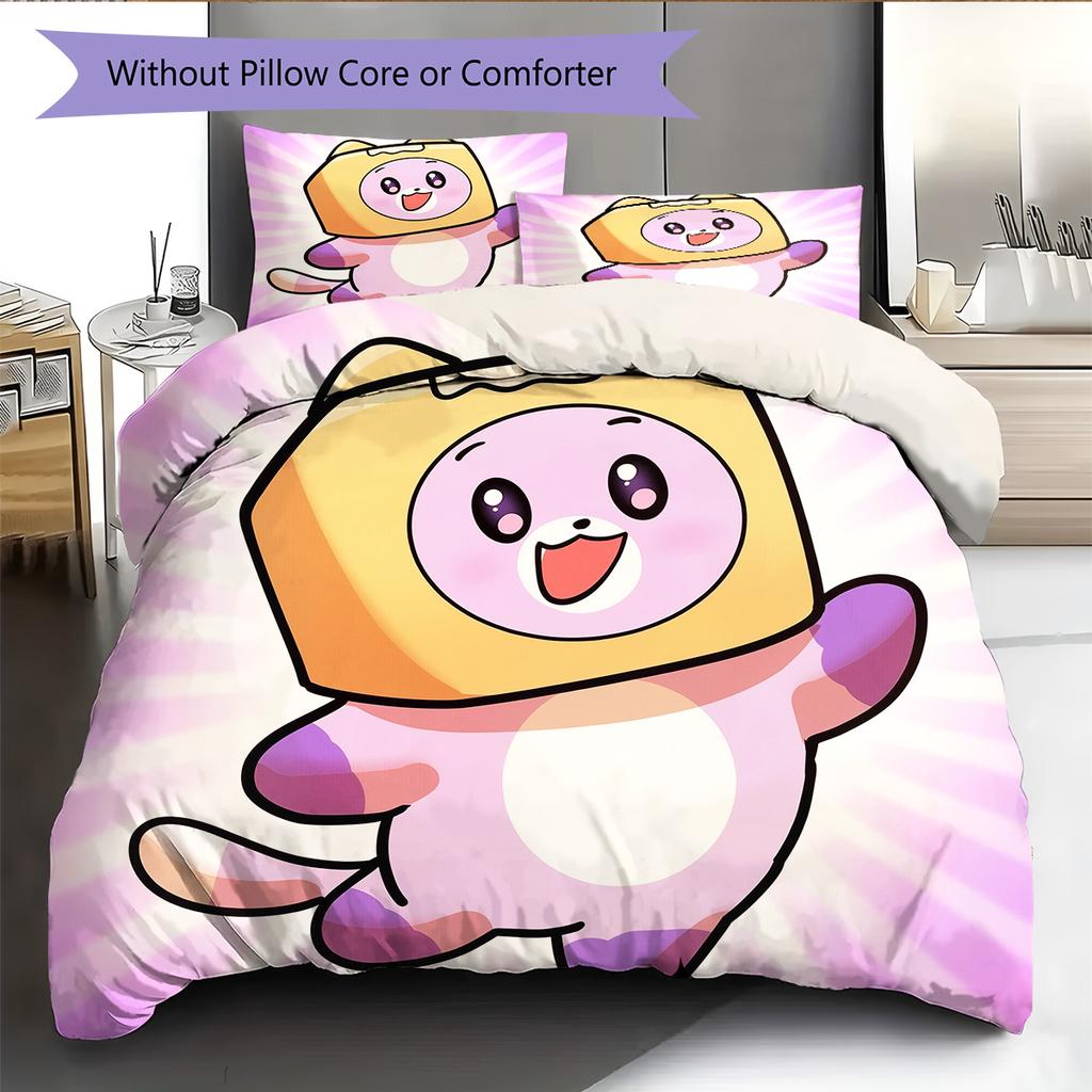 LankyBox  Pattern Bedding Quilt Set  Home Decoration  Gift (1 * duvet cover + 2 * pillowcase  without core)
