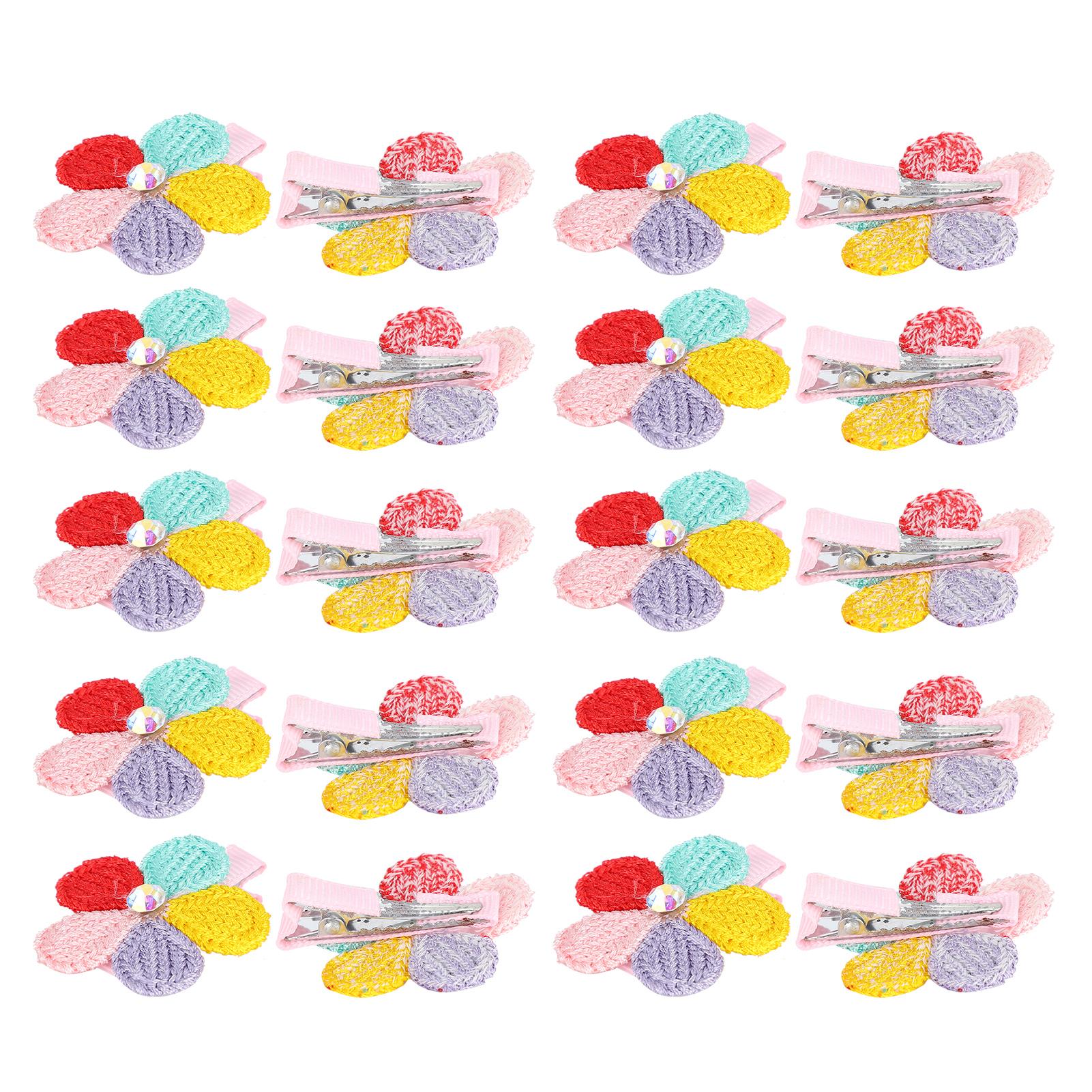 

20PCS Polyester Colorful Pet Petal Hairpin Headwear Decoration Accessory for Cats DogsColorful Small