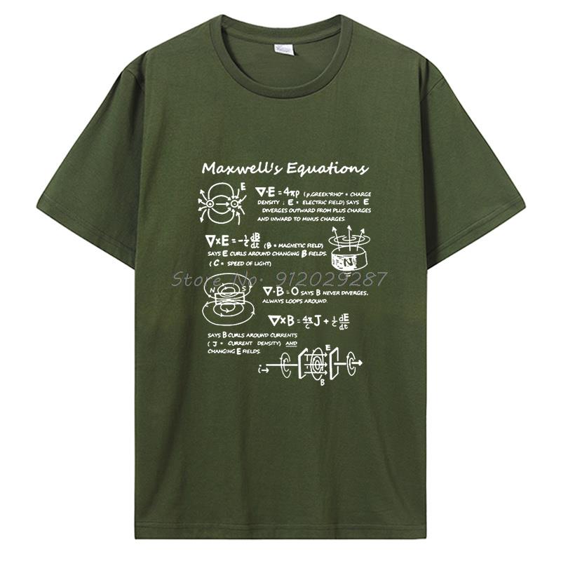 Funny Electromagnetic Physics Maxwell Equation T Shirt Cotton Tshirt Birthday Gifts Summer Style T-shirt Men Clothing