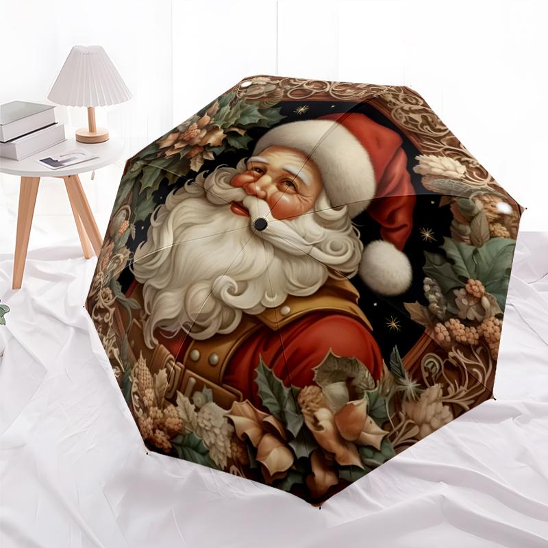 Chrismas Fashionable Automatic Opening/Closing Folding Umbrella. Portable and Foldable, Ideal for Gift, Travel, and Daily Use.
