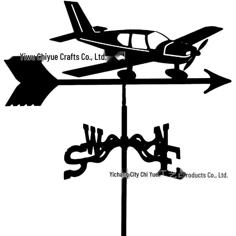 Weather Vane Ornament: Outdoor Wrought Iron Spray-Painted Roof Decoration Metal Craft