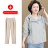 Elegant Short Windbreaker for Mid-Aged Women - Stylish Spring/Autumn Casual Outerwear