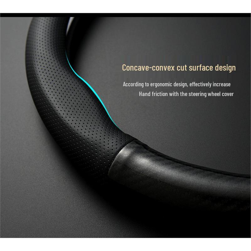 Ultradünner Lenkradbezug aus echtem Leder für Magotan Modelle B6, B7L, B8: Kohlefasergriff, Neu/Alt 19-20