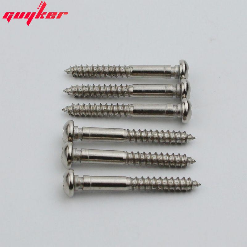 6 Pcs Electric Guitar Bridge Saddles Tremolo System Bridge Tailpiece Mounting Fixed Screws With Notch Guitar Accessories