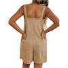 Women's Casual Strapless Sleeveless Suspender Jumpsuit Shorts Set