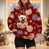 Women's Fashion Christmas Print Hoodie with Pet Pocket, Casual Pullover for Holiday Wear