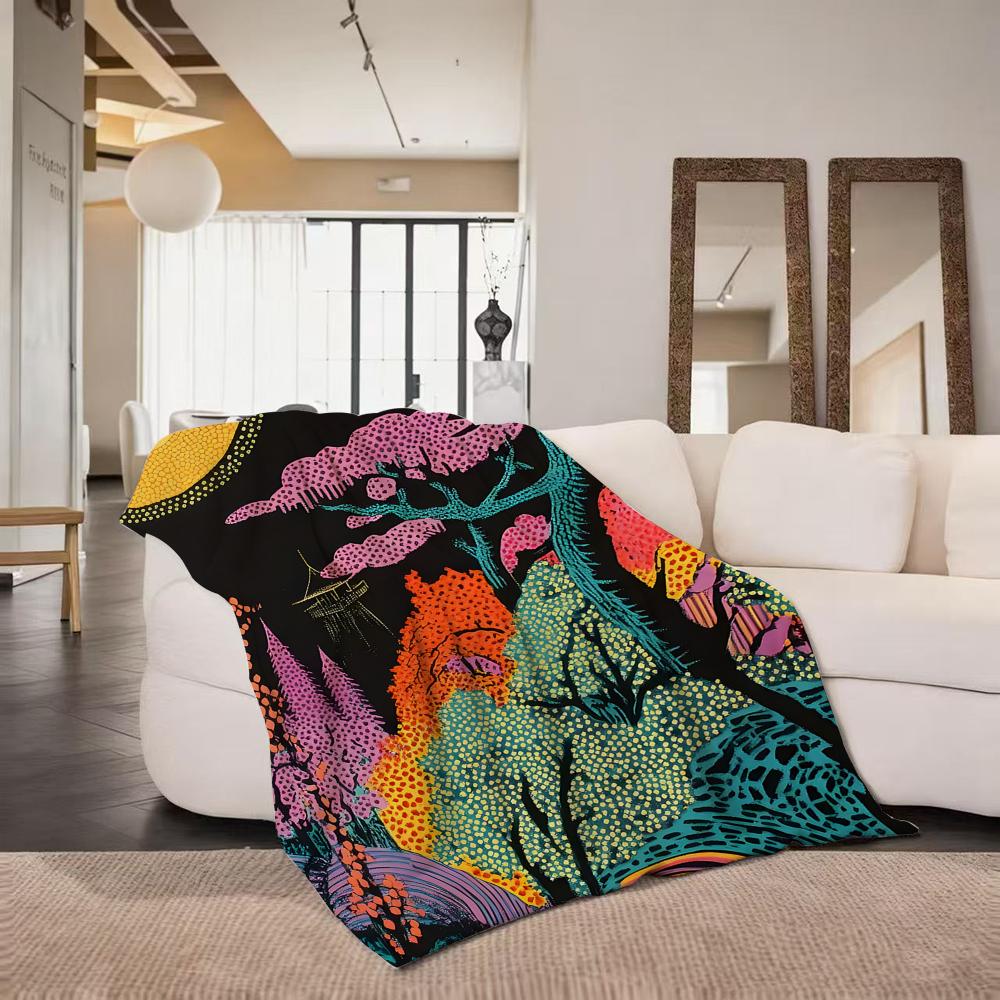Artist Y Yayoi K Kusama a Art Throw Flannel Throw Blanket Suitable for Sofa Living Room Bedroom