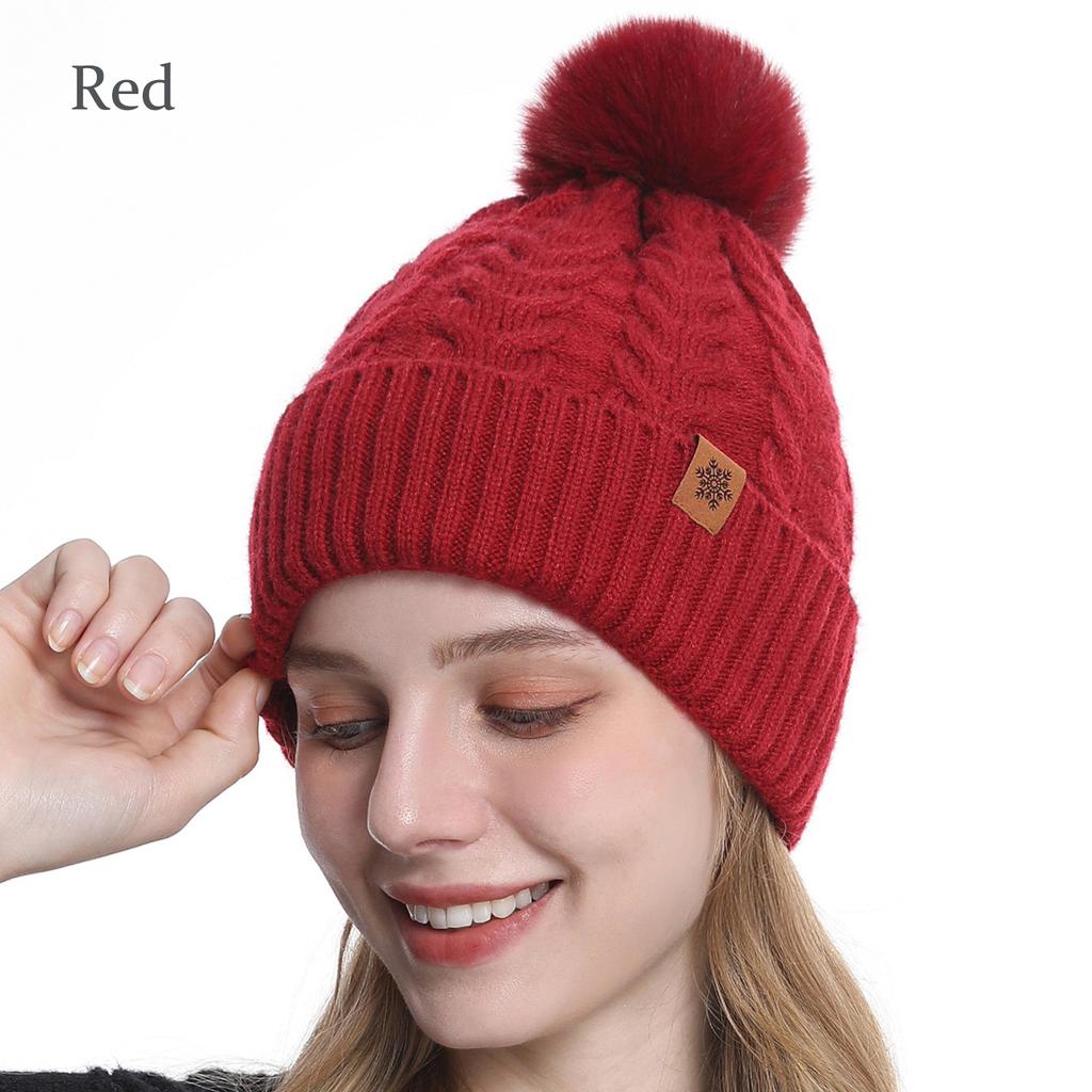 Classic Style Cold Weather Gloves Scarf Hat Three Piece Set for Winter Custom Logo Knit Beanie Ribbed Cuff Pom Pom Wool Blend