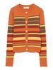 B:MING LIFE STORE by BEAMS Women's Large/Small Knit Multi-Border Cardigan, Orange, One Size