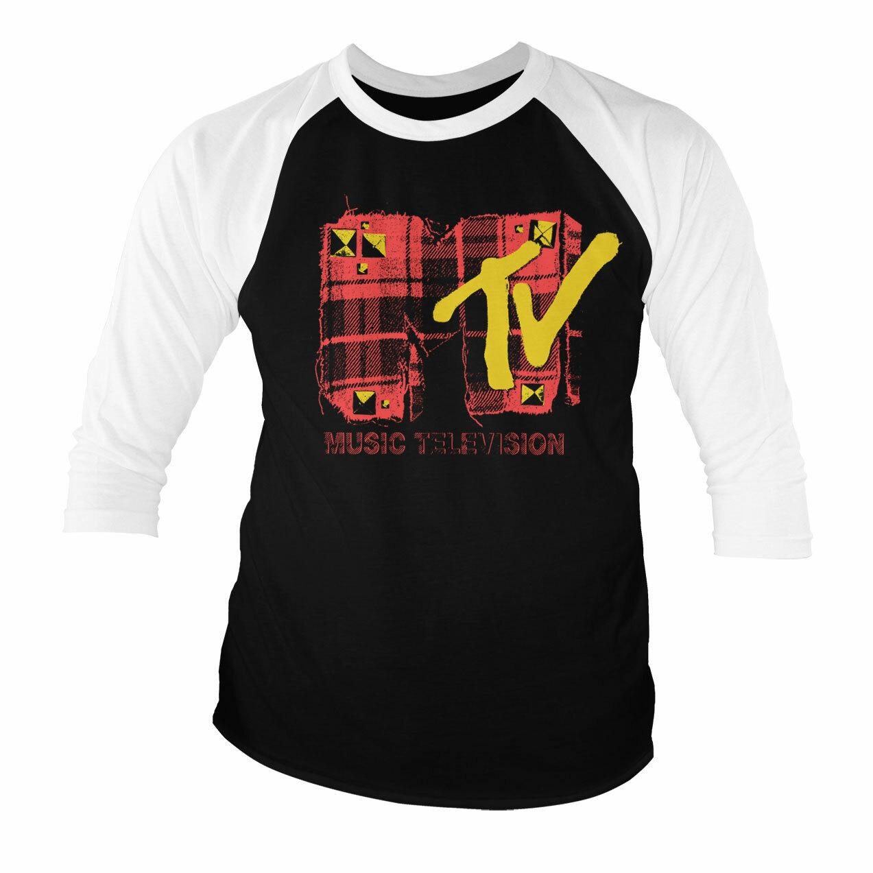 T-Shirt À Manches 34 À Carreaux MTV Officiellement Licencié Tailles S-XXL XL