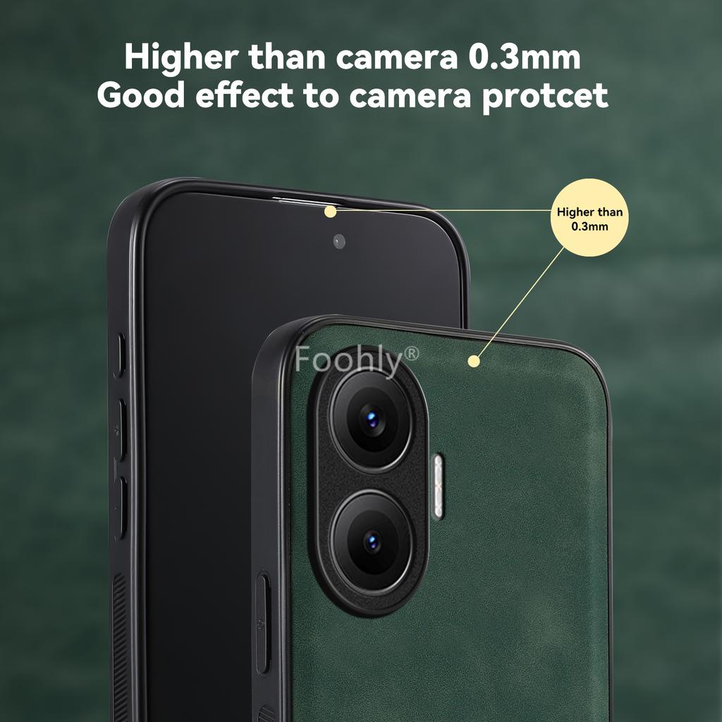 Nubuck Leather Magnetic Case for Xiaomi Poco F7 5G Protective Cover Shockproof Back Shell Coque Capa Fundas