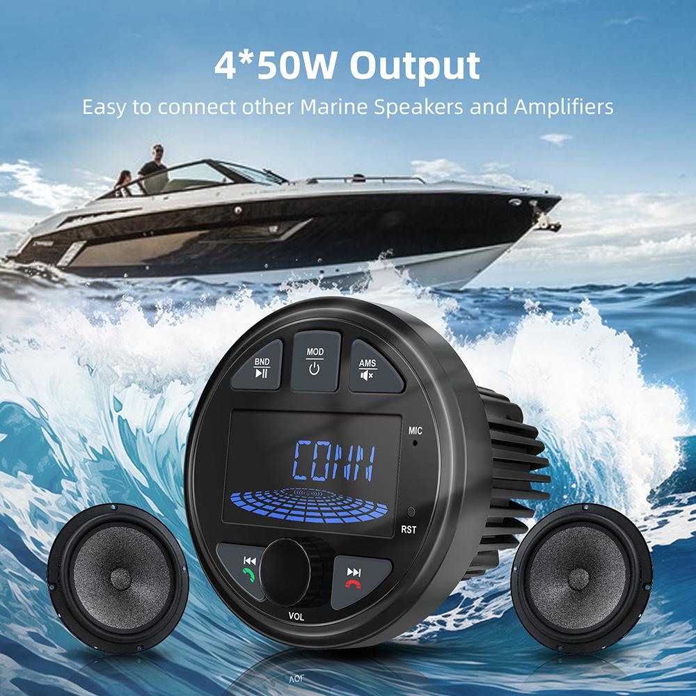 NEW Boat Radio Marine Stereo Source Media Player AM FM RDS Receiver MP3 MP4 Video Play Bluetooth AUX for ATV UTV Cart Motorcycl