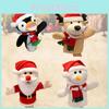 Festive Santa Claus Ventriloquist Puppet Toy Mouth Moving Plush Doll For Kids Christmas Gift