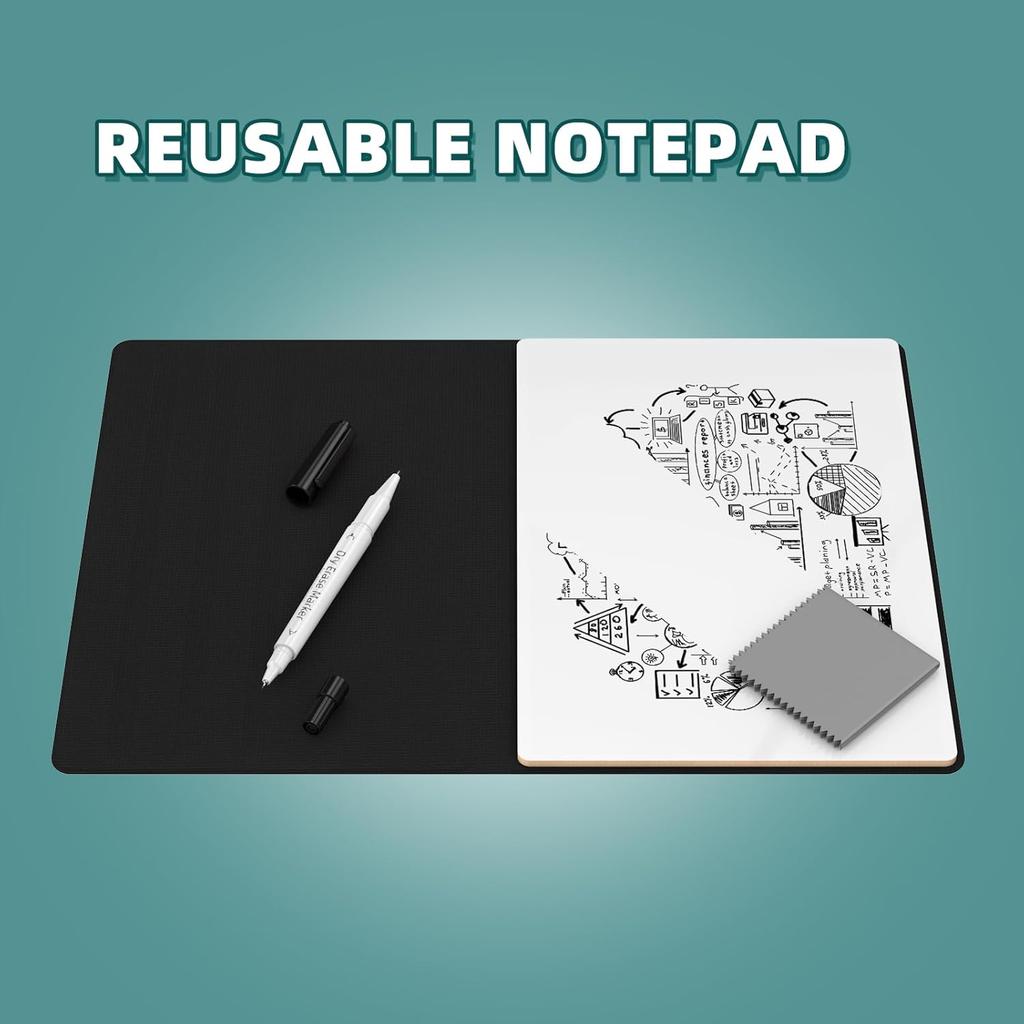 Portable Small White Board,Reble Dry Erase Board with Stand,Desktop Whiteboard for Office Meeting Bussiness Home 9" x 6" with Marker, Wipe Cloth