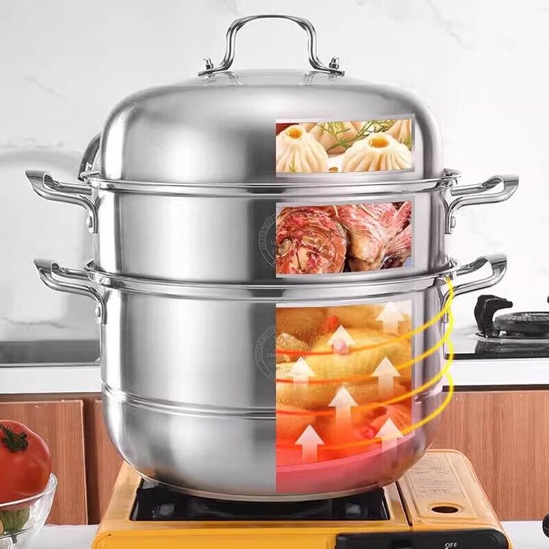 WODHO 3-Layer Stainless Steel Steamer Pot