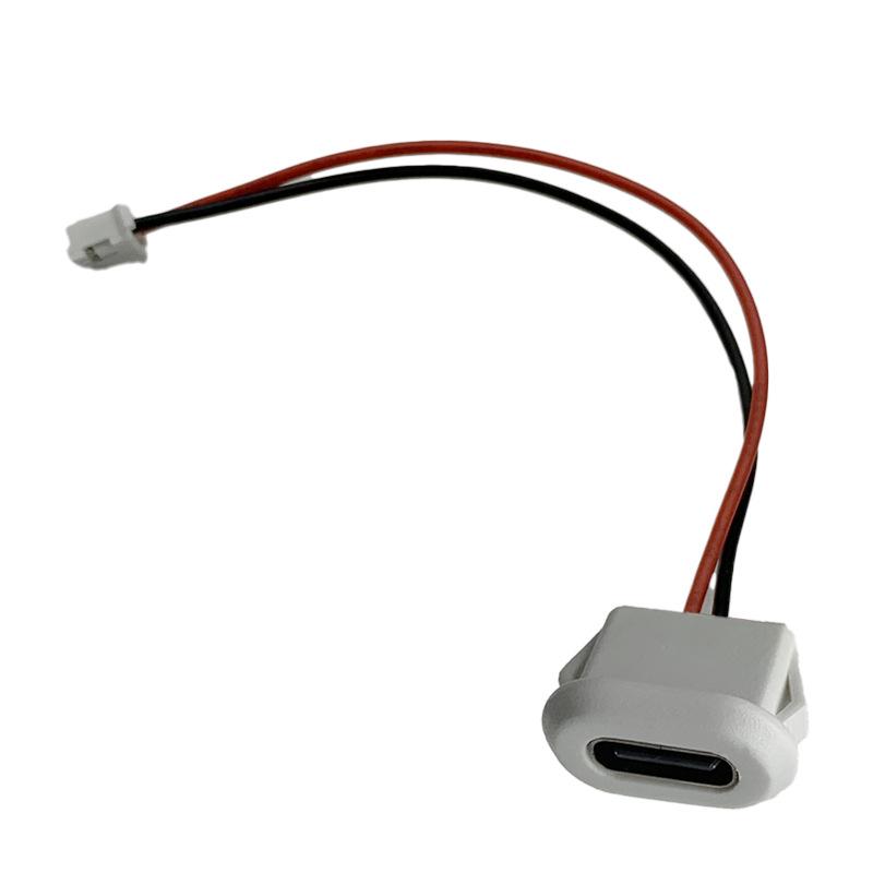 TYPE-C Female 2P Glue Injection USB Charging Port for Desk Lamp & Electric Car
