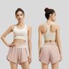 Conjunto de Shorts com Sutiã Esportivo e Top Regata Yoga Muay Thai Boxe Treino de Exercícios Pilates Fitness Workout Roupa Esportiva Feminina Academia Secagem Rápida Tecido Elástico