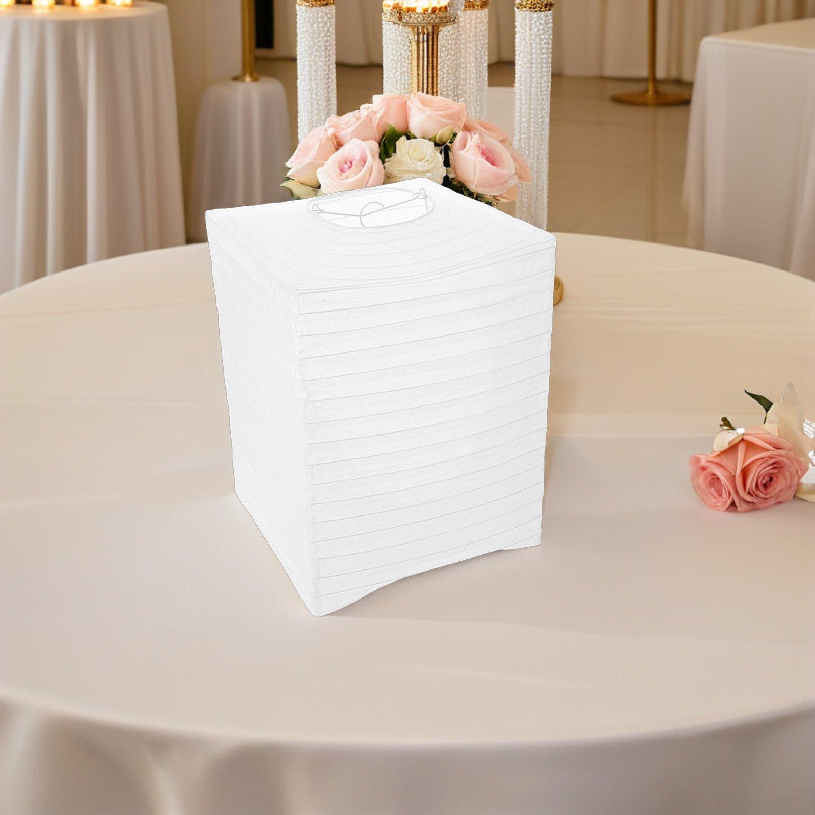 

2Pcs Paper Lanterns Square Foldable Hanging Lampshade Minimalist Origami Paper Lamp for Wedding Party Home Indoor Decoration 34x22x22 cm