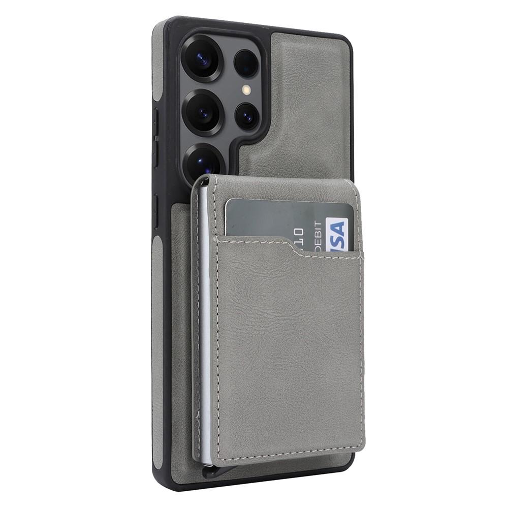 Case for Galaxy S26 Ultra - Leather/PU, Gray, With Stand