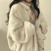 Giacca Bomber da Donna con Cappuccio Foderato in Pile e Zip-Up Cappotto Invernale Casual