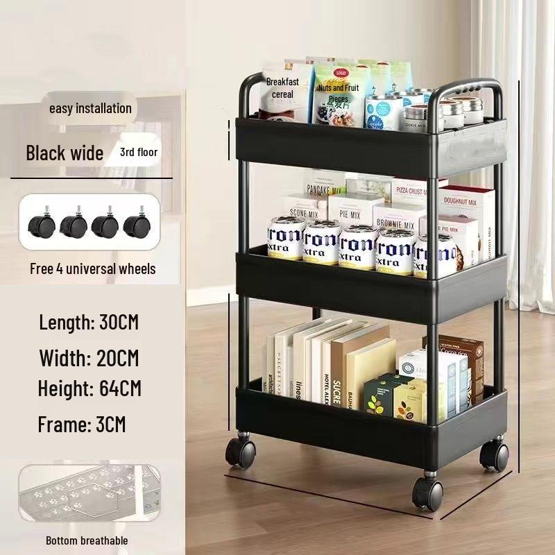 Compact Multi-Layer Trolley for Kitchen, Bedroom, or Bathroom Storage
