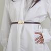 Womens Slim PU Belt With Zinc Alloy Buckle Adjustable Waistband Dresses Blazers Casual Office Wear