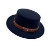 Coffee Color Is Fashionable and Elegant, Woolen Flat-top Hat, Women's Spring, Autumn and Winter Concave Shape Wears British Retro Top Hat Tide