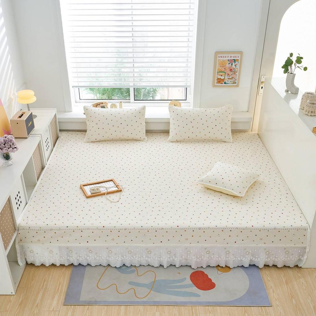 All-Season Pure Cotton Quilted Duvet & Non-Slip Kang Bed Cover Set