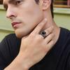 Vintage Sterling Silver 925 Ring with Large Natural Black Onyx Stone 10*14MM Oval Shape Fine Party Jewelry for Men.