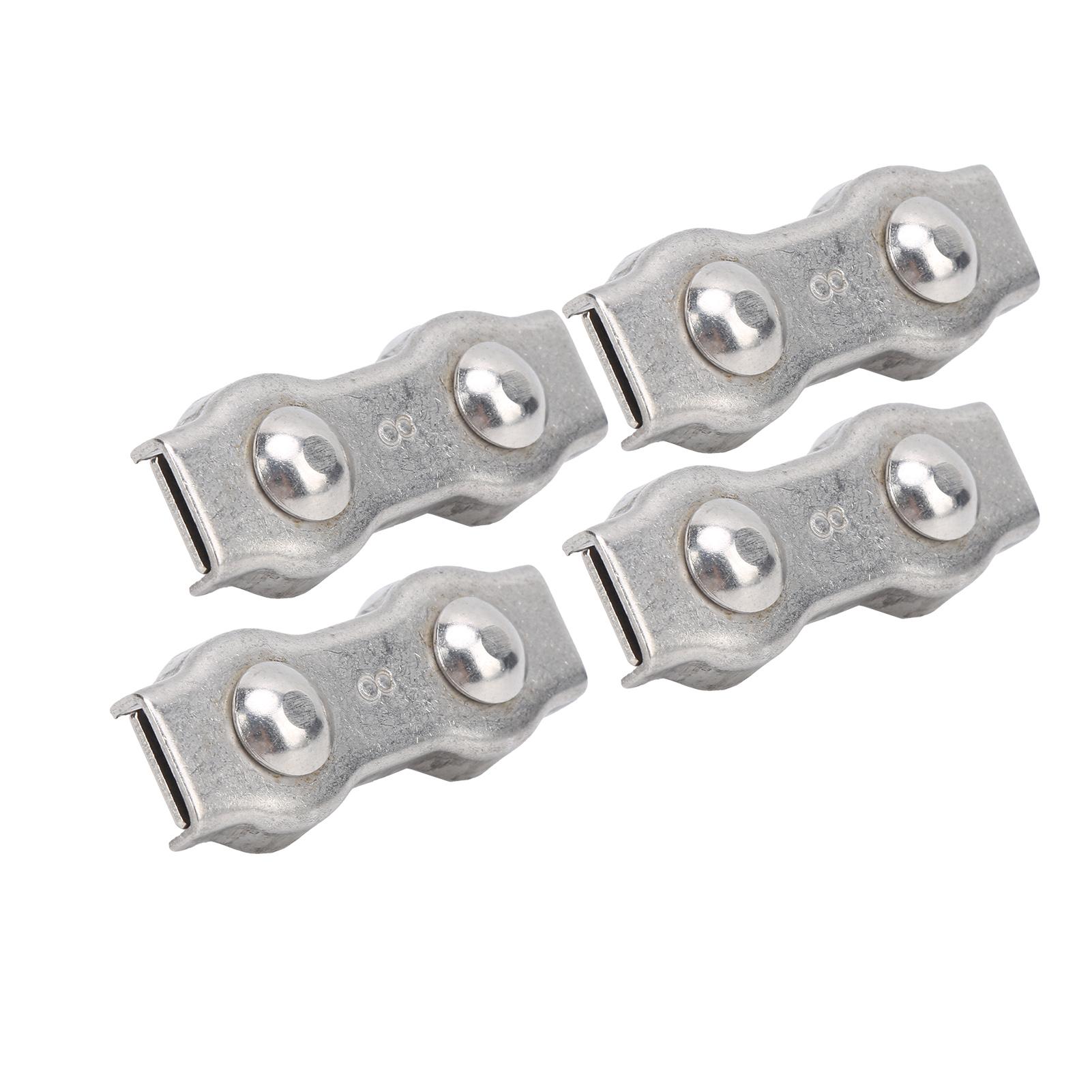 

4pcs M8 Duplex Wire Rope Clip Cable Clamps Stainless Steel Duplex 2Post Cable Clamp