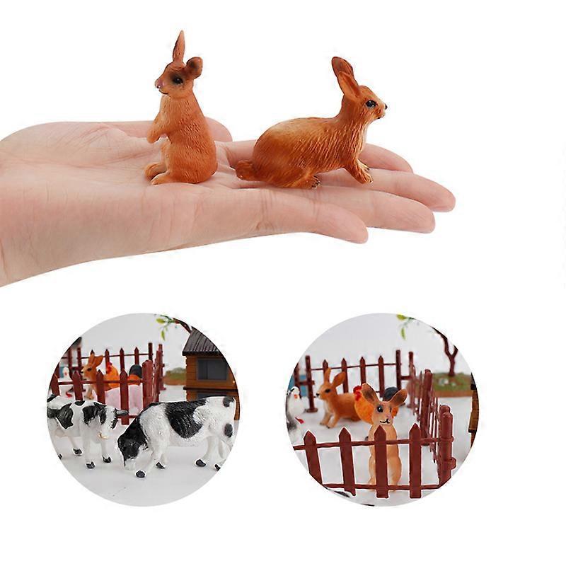 Rabbit Trap Intellectual Toy Farm Sandbox Animal Model Toy Miniature Sandbox Farm Scene Decorative Toy Set