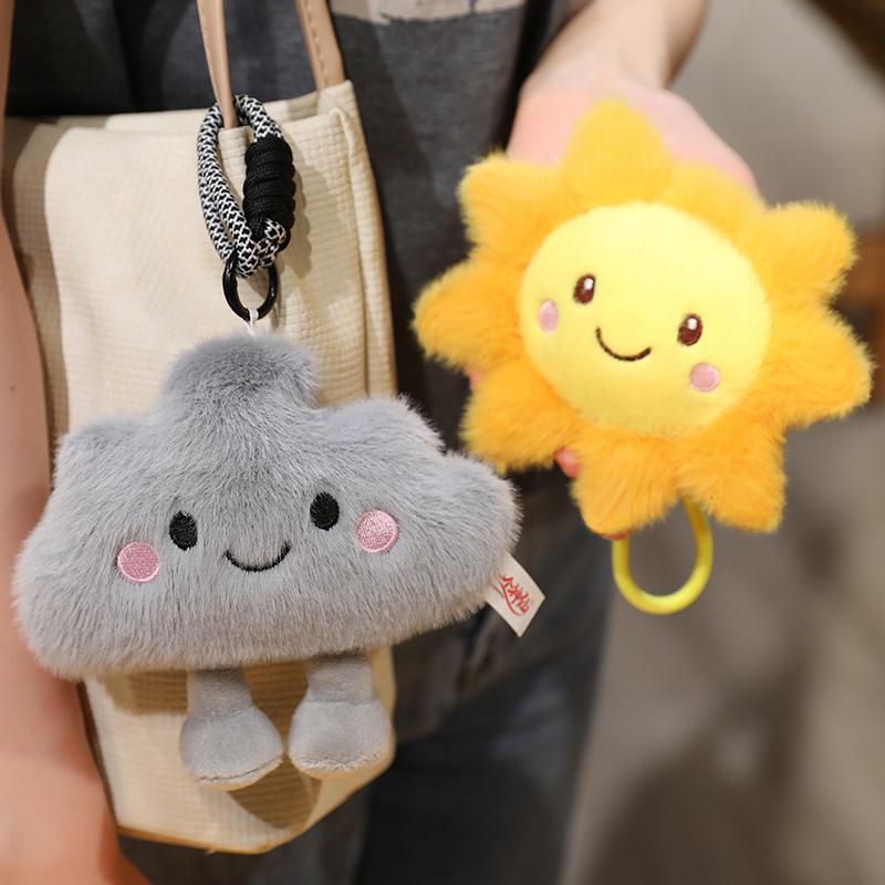 New Cartoon Weather Series Plush Toys Cute Sun Lightning Cloud Raining Pendant Doll Funny Weather Forecast Game Props Home Decor