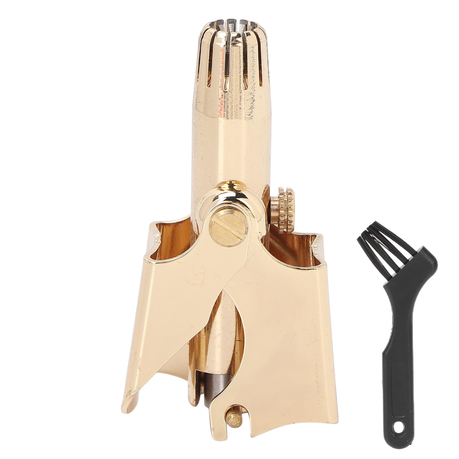 

Professional Manual Nose Ear Hair Trimmer Stainless Steel Nose Hair Remover (Bright Gold)