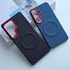 For Samsung Galaxy S26 Ultra Edge Plus Case Magsafe Nylon Woven Matte Leather Skin-friendly Metal Frame Lens Protection Cover