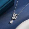 Titanium Steel Full Diamond Necklace, Size 5, Tassel & Water Drop Design for Women - Light Luxury Style