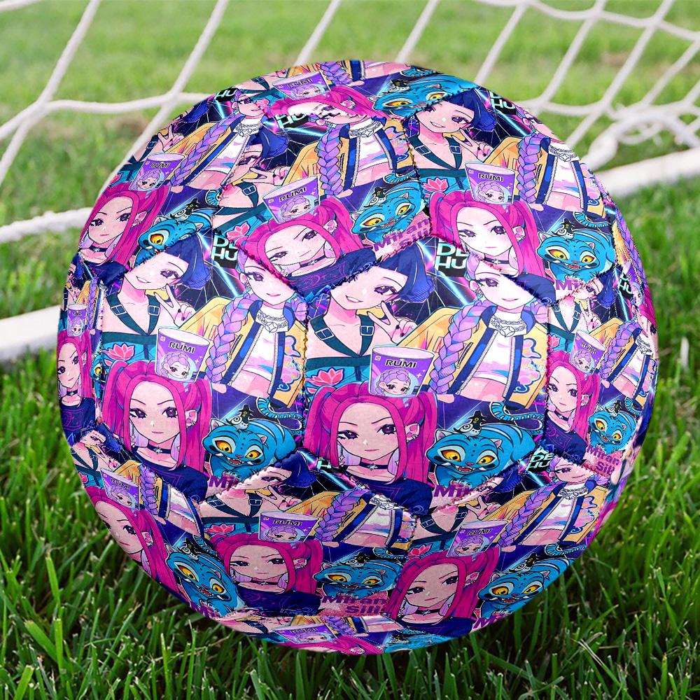KPop Demon Hunters Print Size 5 Soccer Ball, Standard Match Football for Sports Game and Team Practice, Ideal Gift for Soccer Fans