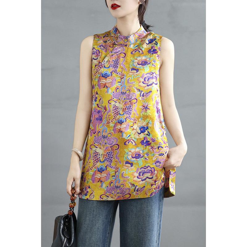 Chinese Style Mid-Length Vest with Frog Buttons - Summer 2025 Fashion Waistcoat L