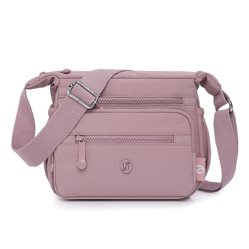 Chinese Women's Bag New Solid Color Lightweight Nylon Bag Small Square Bag Middle-aged Niche Single Shoulder Oblique Span Bag Women