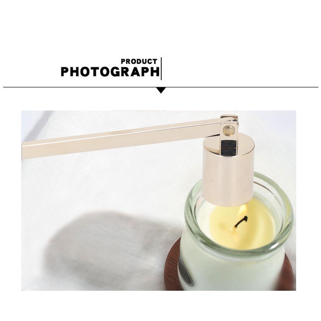 Candle Snuffer Long Handle Gold Stainless Steel Safe Wick Flame Extinguisher for Putting Out Flame