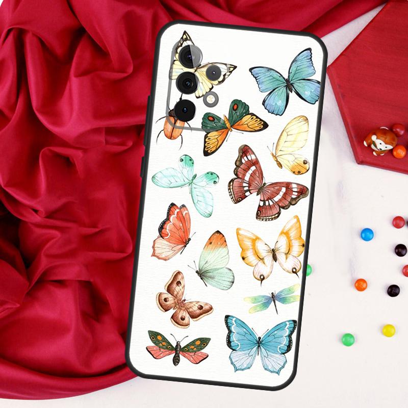 Butterfly Flower For Samsung Galaxy A26 A05 A06 A16 A54 A34 A14 A22 A32 A52 A55 A35 A15 A53 A13 A56 A36 Case