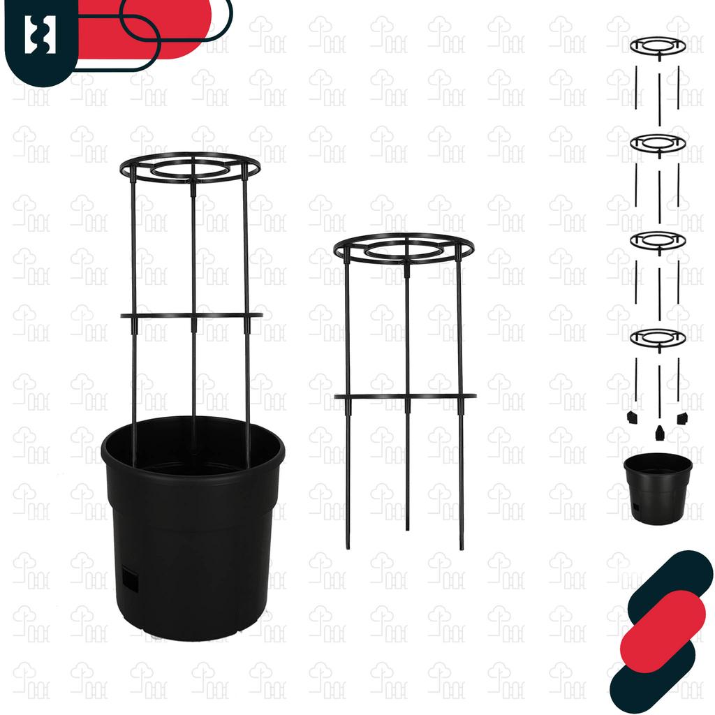 Pot For Growing Tomatoes With A Ladder For The Balcony, Black, 30 Cm, Set Of 3