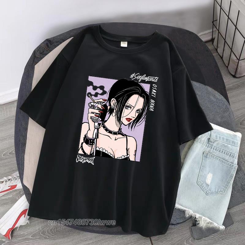 Japanese Anime Unisex TShirt Osaki Nana TShirt Unisexs Kawai Nana Pattern TShirt Harajuku 100 Cotton Top Unisex Unisex TShirt
