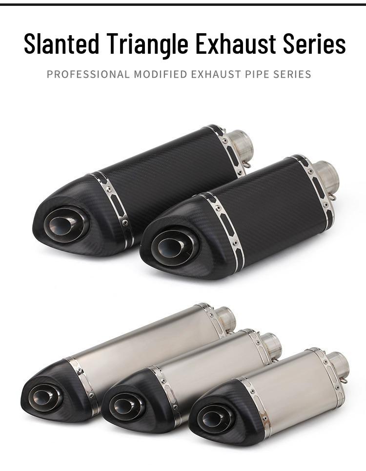 Universal Ninja Motorcycle Exhaust: Oblique Triangle, Round & Hexagon Tail Mods