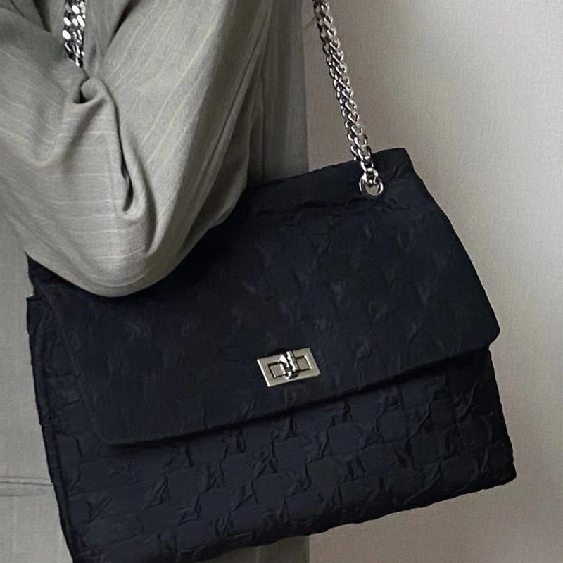 

LAXMI высококачественная модная клетчатая цепочка на одно плечо сумка двойного назначения женская повседневная вместительная сумка-перекидная женская сумка чёрный