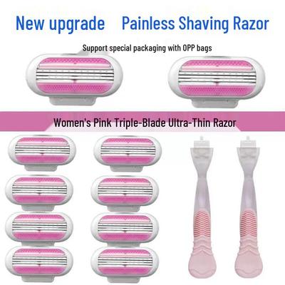 Rasoir triple lame pour femmes avec manche remplaçable pour rasage intime et des aisselles