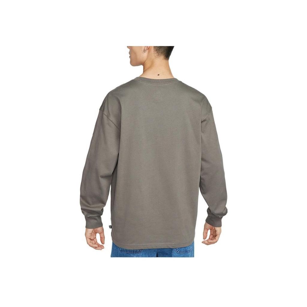 Nike Vintage Print Pullover Rundhals Drop Shoulder Langarm T-Shirt Herren Oberteile Braun HJ0807-289